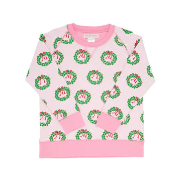 Cassidy Comfy Crewneck - Deck the Halls w/Bows & Holly