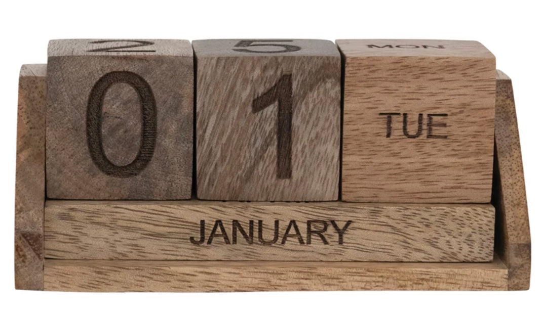 Mango Wood Perpetual Calendar