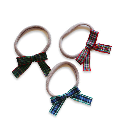 Plaid Soft Headbands (dark brown band)