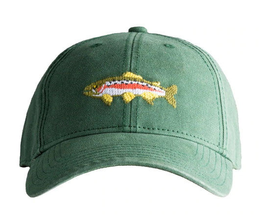 Kids Trout on Green Baseball Hat