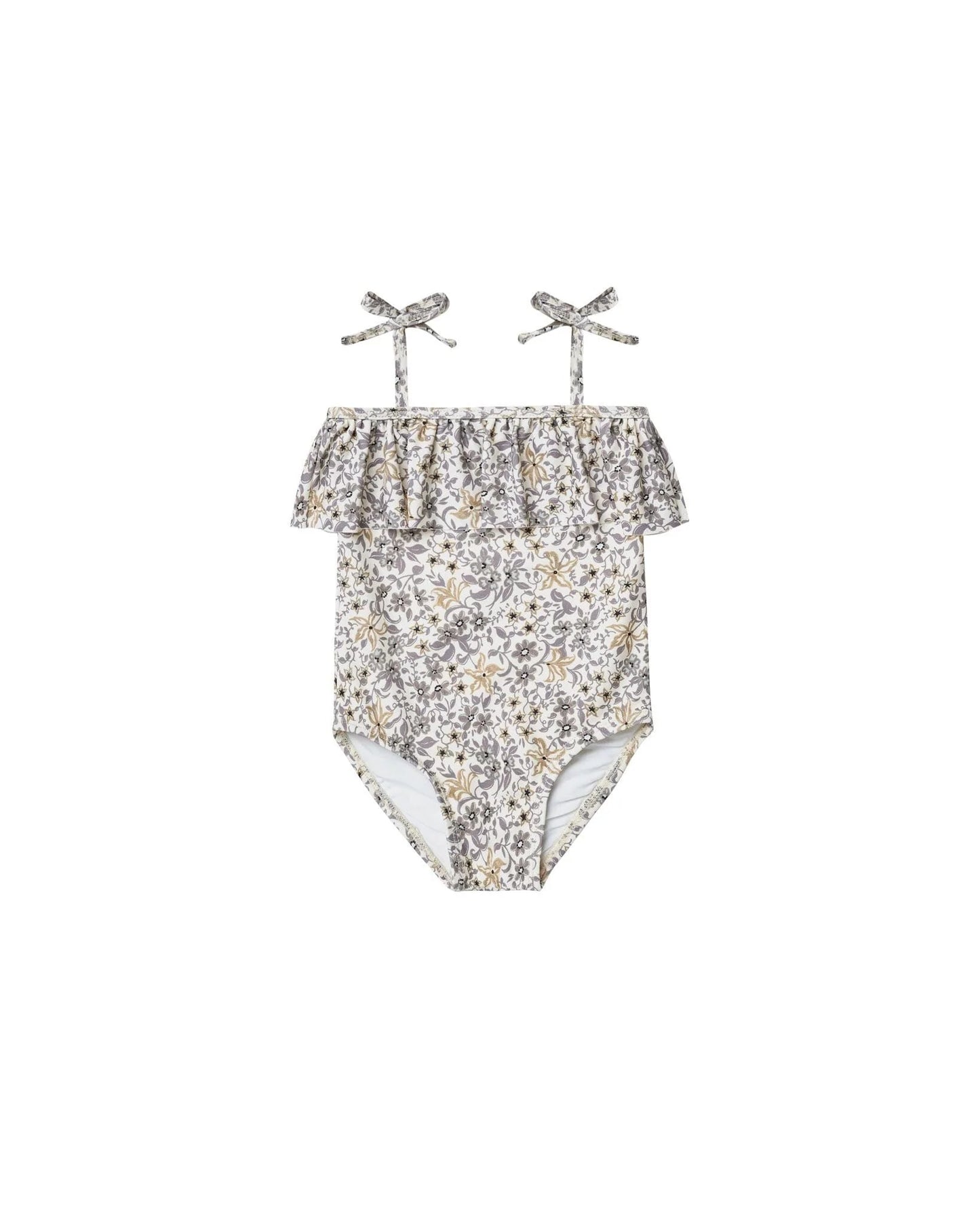 Ruffle Swim Suit - Blue Floral