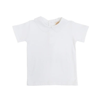 Peter Pan Collar Shirt/Onesie - Pima Short Sleeve - Worth Ave White