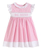 Big Sister Smocked Dress | Pink Striped